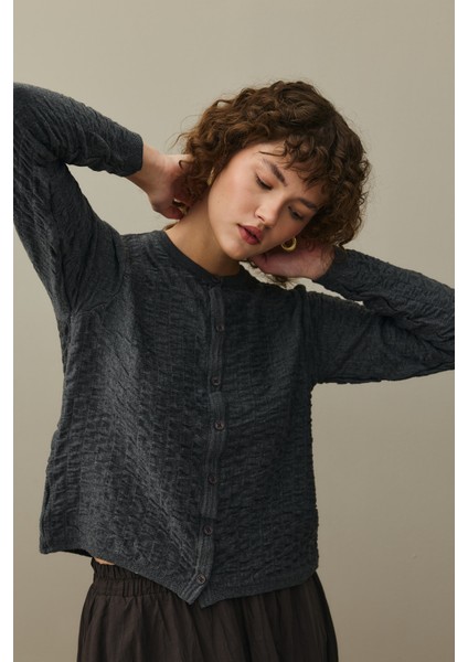 Büzgülü Viscone Hırka Antrasit modelleri