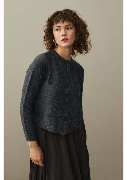 Büzgülü Viscone Hırka Antrasit fırsatları