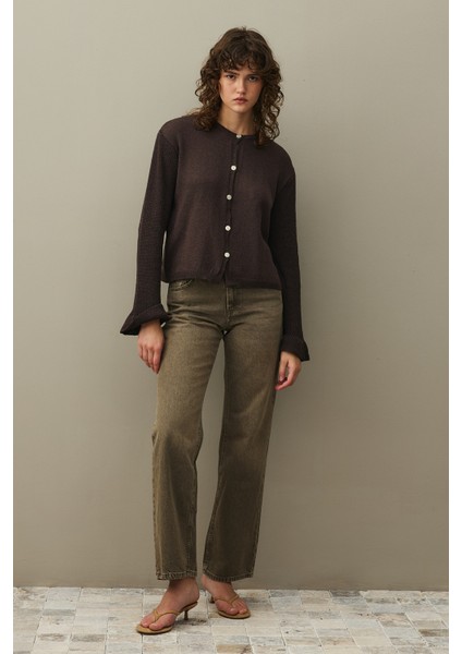 Pamuk Hırka Kahverengi