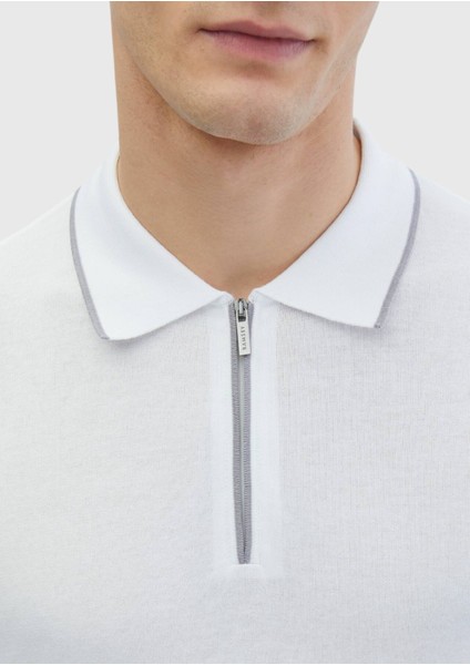 Beyaz Polo Yaka %100 Pamuk Triko fırsatları