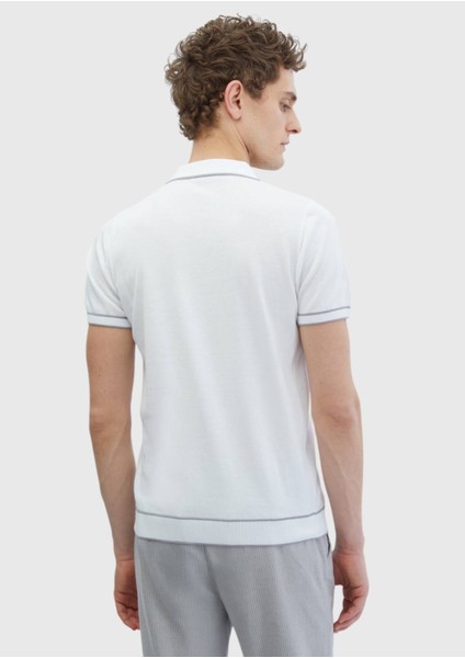 Beyaz Polo Yaka %100 Pamuk Triko indirimleri