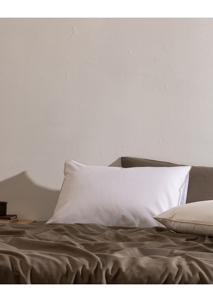 Aulne %100 Pamuk 2'li Yastık Kılıfı - Beyaz/bej fiyatları