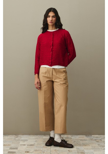 Büzgülü Viscone Hırka Kırmızı fiyatları