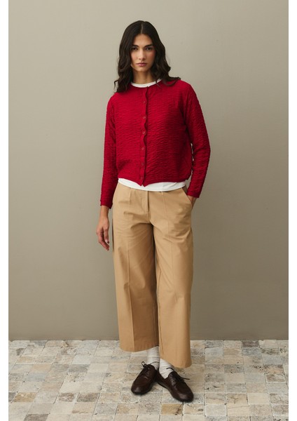 Büzgülü Viscone Hırka Kırmızı fırsatları