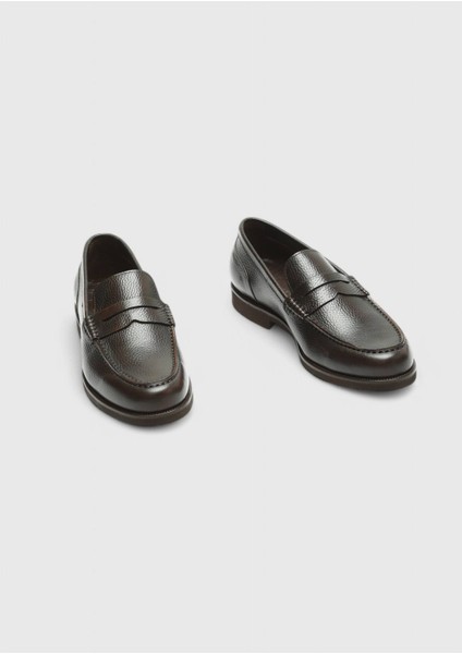 Kahverengi Deri Casual Loafer modelleri