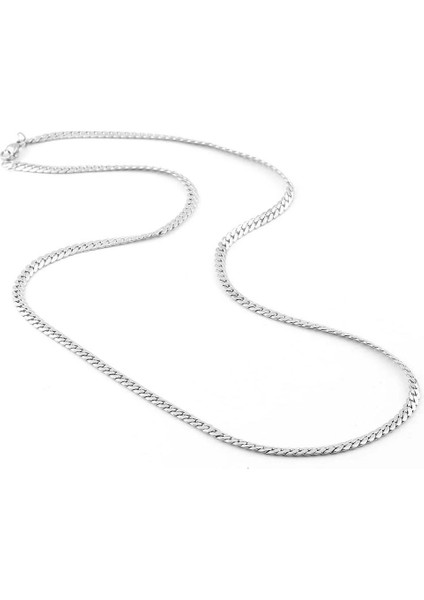 Erkek Ince Yassı Yılan Çelik Kolye 60 cm modelleri