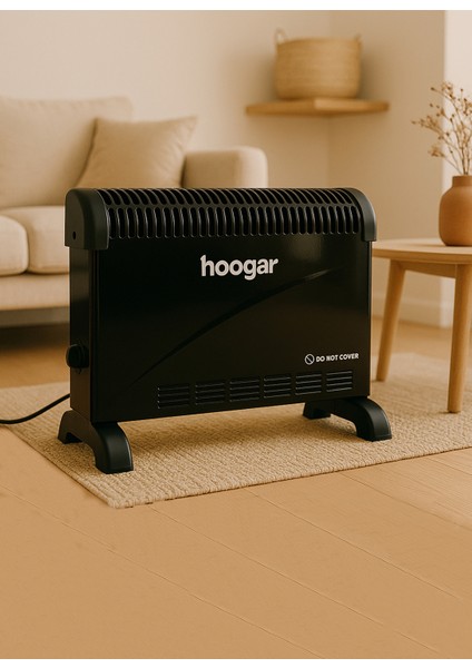 German CH-2000 Black Homojen Teknoloji Yeni Nesil Sessiz Konvektör Isıtıcı Düşük Tüketim