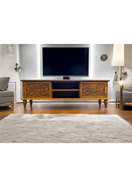 Woodshape %100 Doğal Ahşap Tv Ünitesi 119*35*44