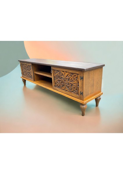 Woodshape %100 Doğal Ahşap Tv Ünitesi 119*35*44 fırsatları