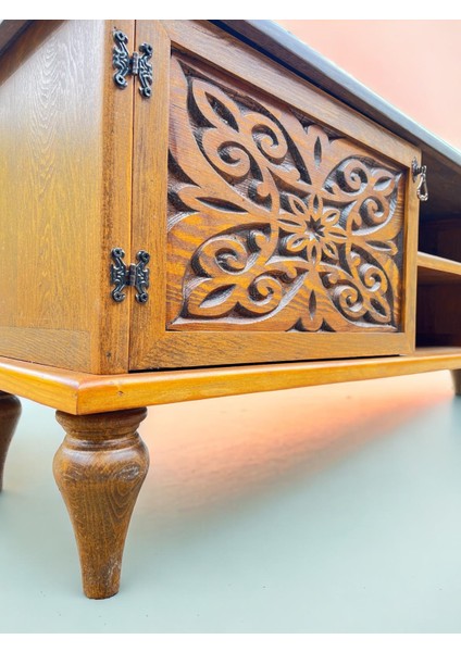 Woodshape %100 Doğal Ahşap Tv Ünitesi 119*35*44 indirimleri