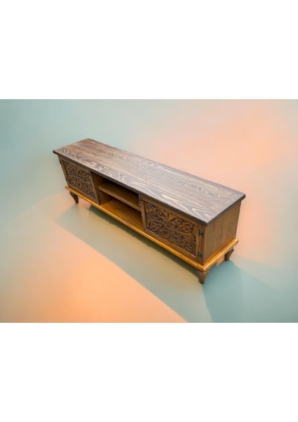 Woodshape %100 Doğal Ahşap Tv Ünitesi 119*35*44