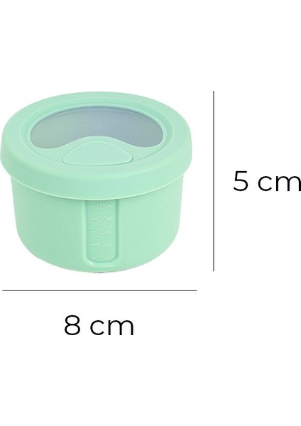 Pastel Hava Sızdırmaz Yuvarlak Silikon Saklama Kabı 150 ml | Yeşil indirimleri