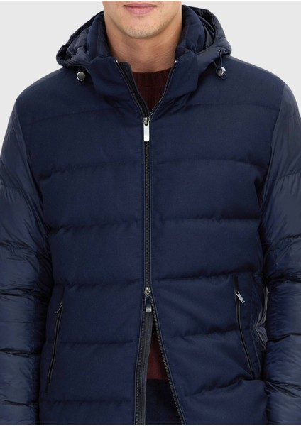 Lacivert Regular Fit Kapüşonlu Casual Dokuma Mont indirimleri