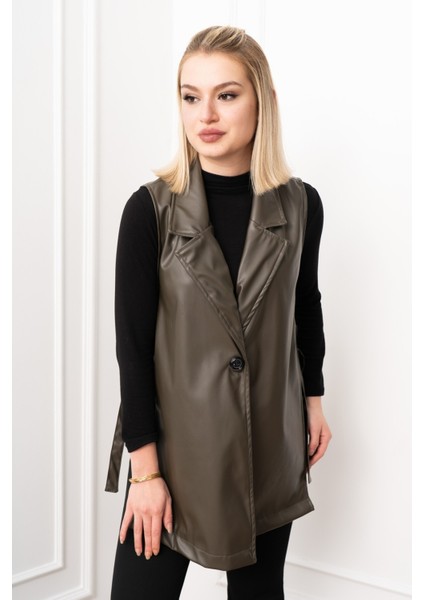 Arden Luxe Deri Şardonlu Uzun Yelek 9086 fırsatları