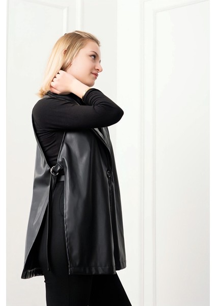 Arden Luxe Deri Şardonlu Uzun Yelek 9086 modelleri