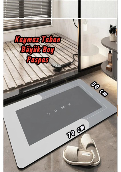 ( 1 Adet ) 50X70 cm Banyo, Mutfak Paspası Kaymaz Tabanlı Su Emici Dikdörtgen Yapı - Kolay Temizlenir