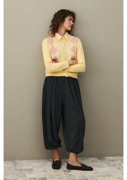 Baklava Desenli Hırka Sarı fırsatları