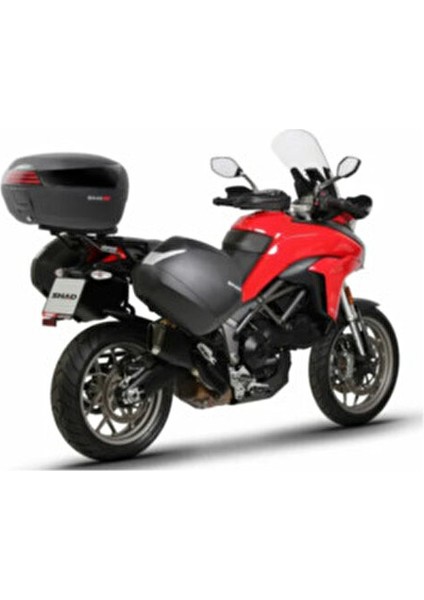 SH-46 Motosiklet Arka Çanta 46LT Kapasite Güvenli Kilit Sistemi ile Siyah Kırmızı modelleri