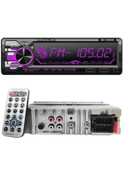 Espada Lıne ES-P3007 Bluetooth Oto Teyp - 60WX4 Çıkışlı Mp3/usb/aux/fm fiyatları