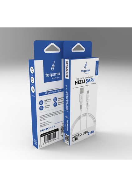 Stream M1 Micro USB - USB Kablo 2.4A 100CM fırsatları