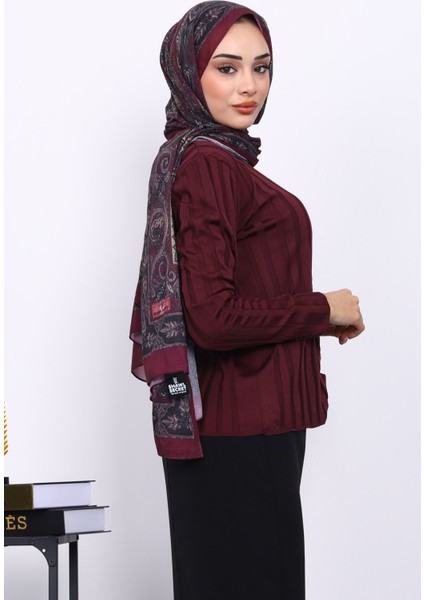 Mürdüm Soğuk İplik Düğmeli Hırka fırsatları