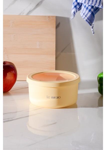 Pastel Hava Sızdırmaz Yuvarlak Silikon Saklama Kabı 600 ml | Sarı fiyatları