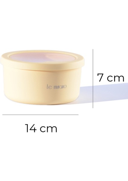 Pastel Hava Sızdırmaz Yuvarlak Silikon Saklama Kabı 600 ml | Sarı indirimleri