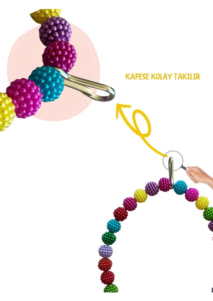 Kuş Salıncağı Muhabbet Kuşları Için Tünekli ve Çıngıraklı Salıncak Kuş Oyuncağı modelleri