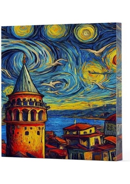Van Gogh 5 - Galata Çizgili Yan Boyamalı Defter