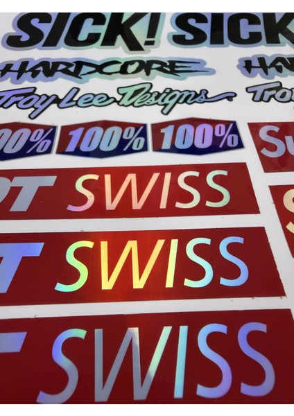 Bisiklet Sticker Seti – Holografik Suya Dayanıklı 23 Parça modelleri
