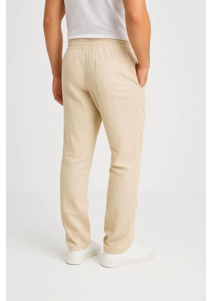Erkek Keten Pantolon - - Bej -Vlmr fiyatları