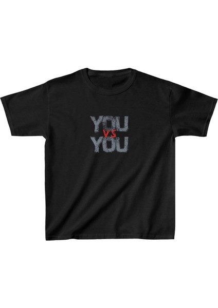 Unisex Çocuk Baskılı T-Shirt - Siyah -Vlmr