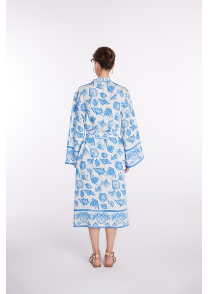 Desenli Kimono Emp.mavi 19343827000