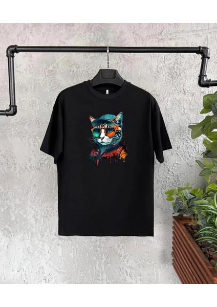Unisex Çocuk Baskılı T-Shirt - Siyah -Vlmr