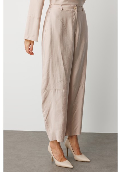 Şalvar Kesim Modal Karışımlı Bej Rengi Pantolon fırsatları