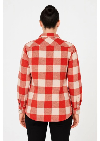 Kadın Oduncu Gömlek- Bordo -Vlmr modelleri