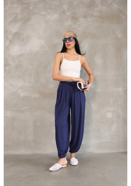 Osy Modal Yumuşak Dokulu Kumaş Şalvar Pantalon - Lacivert -Vlmr fiyatları