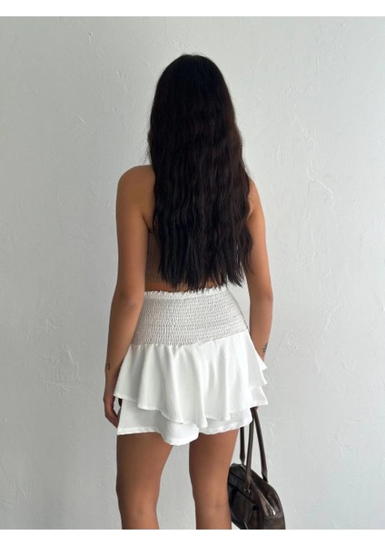 Ayrobin Şortlu Etek - Beyaz -Vlmr fiyatları