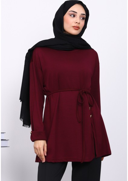 Mürdüm Düğme Detaylı Modal Sweat modelleri