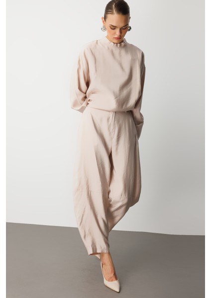 Şalvar Kesim Modal Karışımlı Bej Rengi Pantolon fiyatları