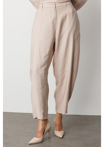 Şalvar Kesim Modal Karışımlı Bej Rengi Pantolon indirimleri