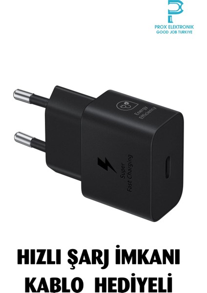 25W Şarj Adaptörü Çift Girişli Type-C Hızlı Şarj Samsung S20,S21,S22,S23 Uyumlu indirimleri