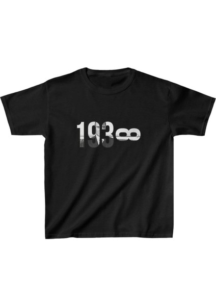 Unisex Çocuk Baskılı T-Shirt - Siyah -Vlmr