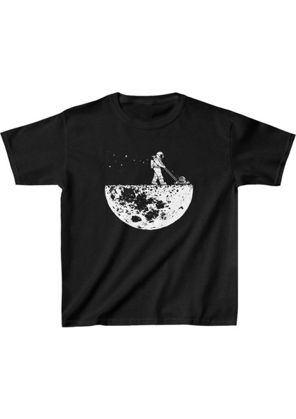 Unisex Çocuk Baskılı T-Shirt - Siyah -Vlmr