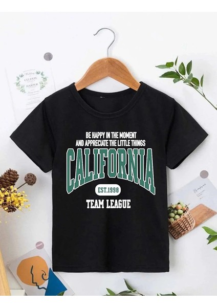 Erkek Çocuk Baskılı T-Shirt - Siyah -Vlmr