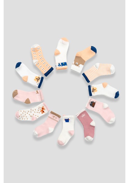 12 Çift Mevsimsel Pamuklu Kız Çocuk ve Bebek Soket Çorap fiyatları