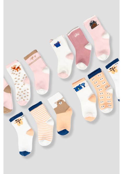 12 Çift Mevsimsel Pamuklu Kız Çocuk ve Bebek Soket Çorap fırsatları