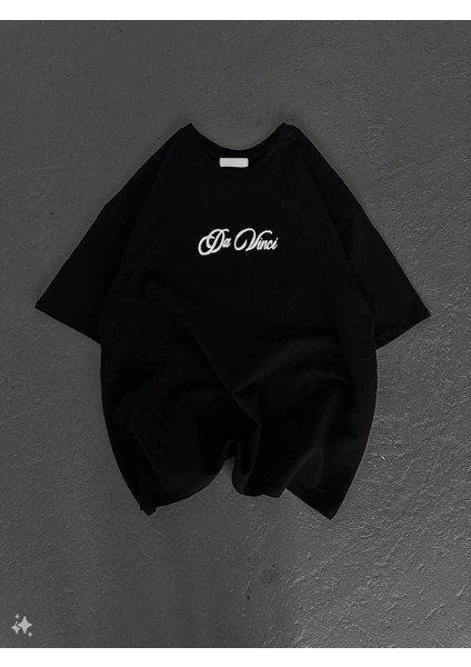 Unisex Baskılı Oversize T-Shirt - Siyah -Vlmr fırsatları