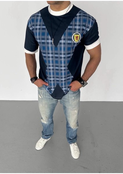 Unisex Bisiklet Yaka Baskılı Oversize T-Shirt - Siyah -Vlmr fiyatları