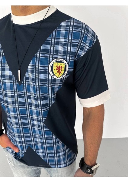 Unisex Bisiklet Yaka Baskılı Oversize T-Shirt - Siyah -Vlmr fırsatları